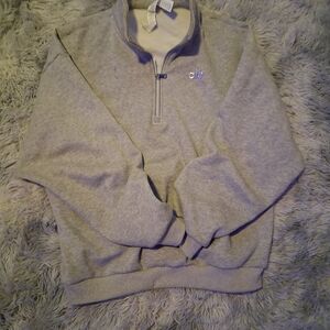 ALO Yoga Men's Heather Gray Zip-Up Sweater